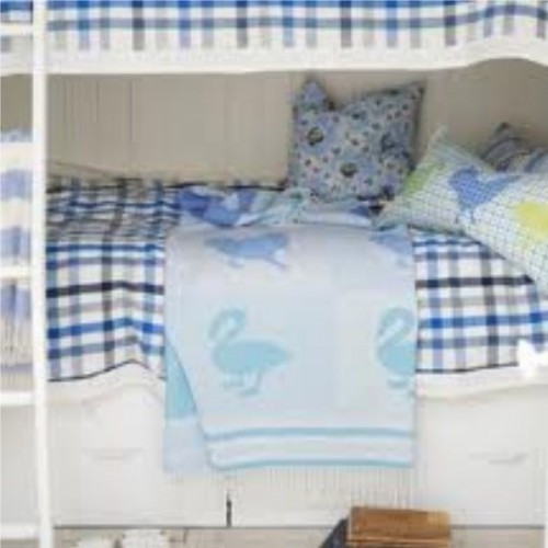 Couverture enfant  Rosecomb col.cobalt, dim.130x180cm, Designers Guild