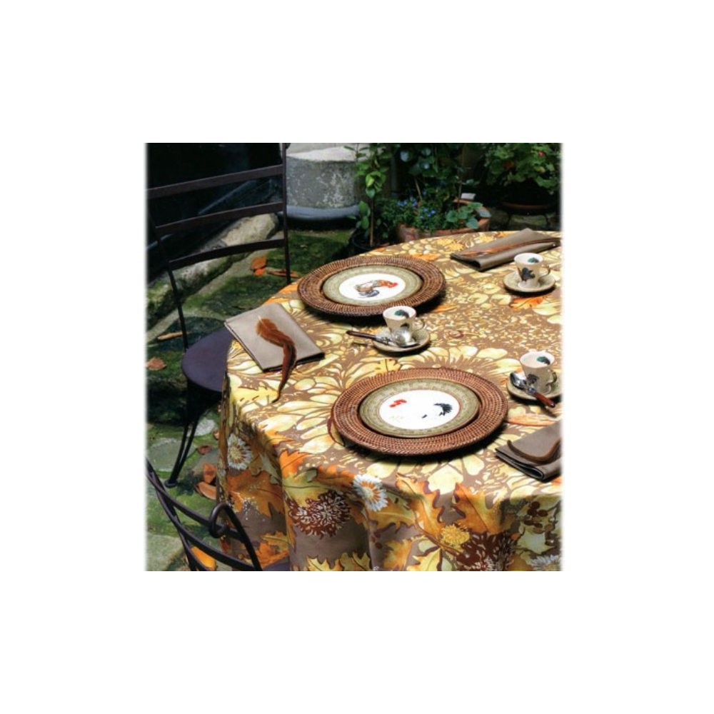 Nappe Jardins d'Hiver col.2 brun, dim.170x170cm, Beauvillé