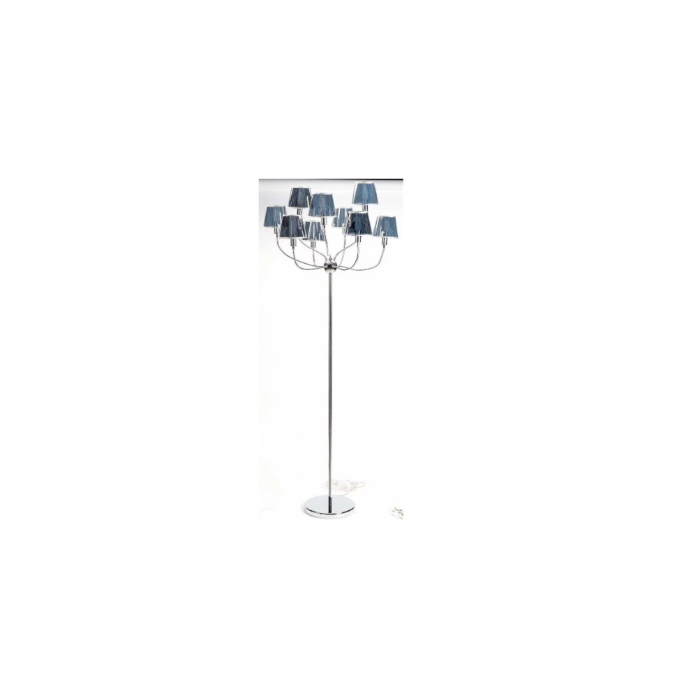 Lampadaire Now's Home 9 lampes flexibles. Abat jours argent. Diam. 40cm  Haut 180cm