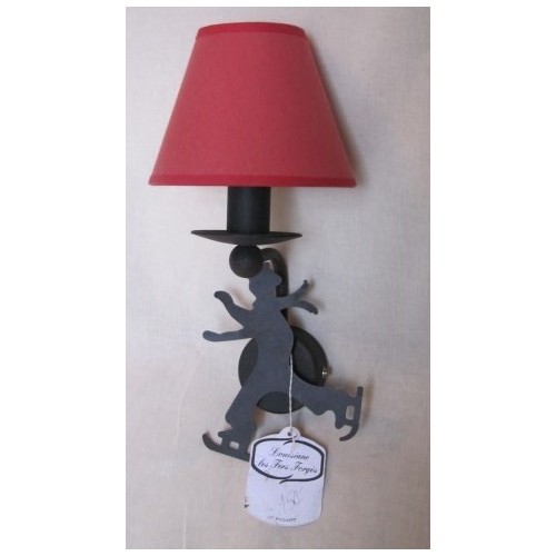 Applique 1 feux Ryckaert Patineur. Fer Forgé brun. Larg 15 Prof 18 Haut 30 cm