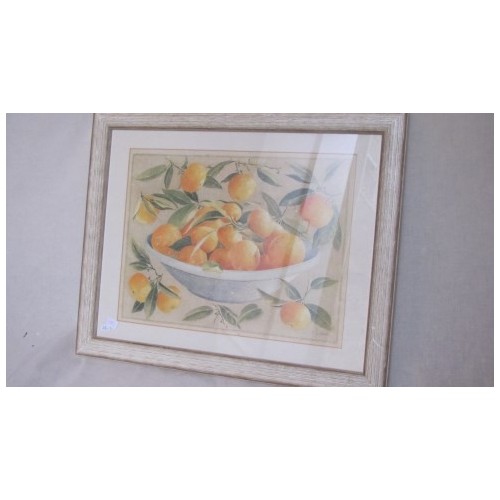 Tableau Nature morte Mandarines. Larg 47 cm Haut 40 cm