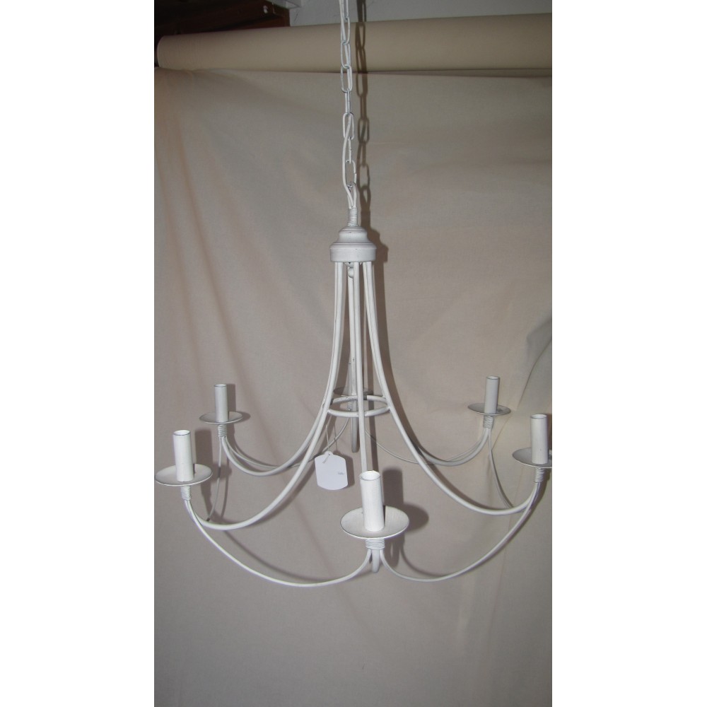 Lustre Ryckaert 6 feux. Col. Crème. Diam. 75 Haut 52 cm