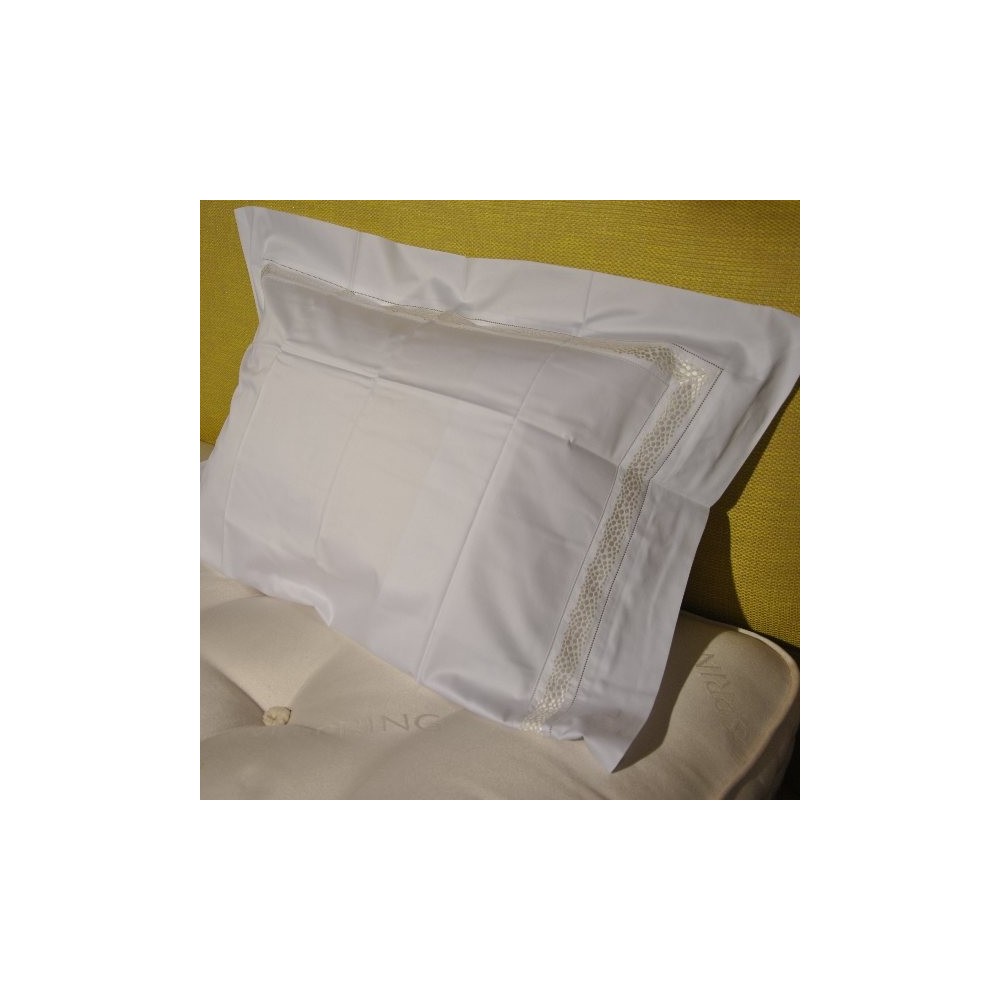 taie d'oreiller MASTRO RAPHAE-FRAMMENTI 65 x65 cm col 12 blanc