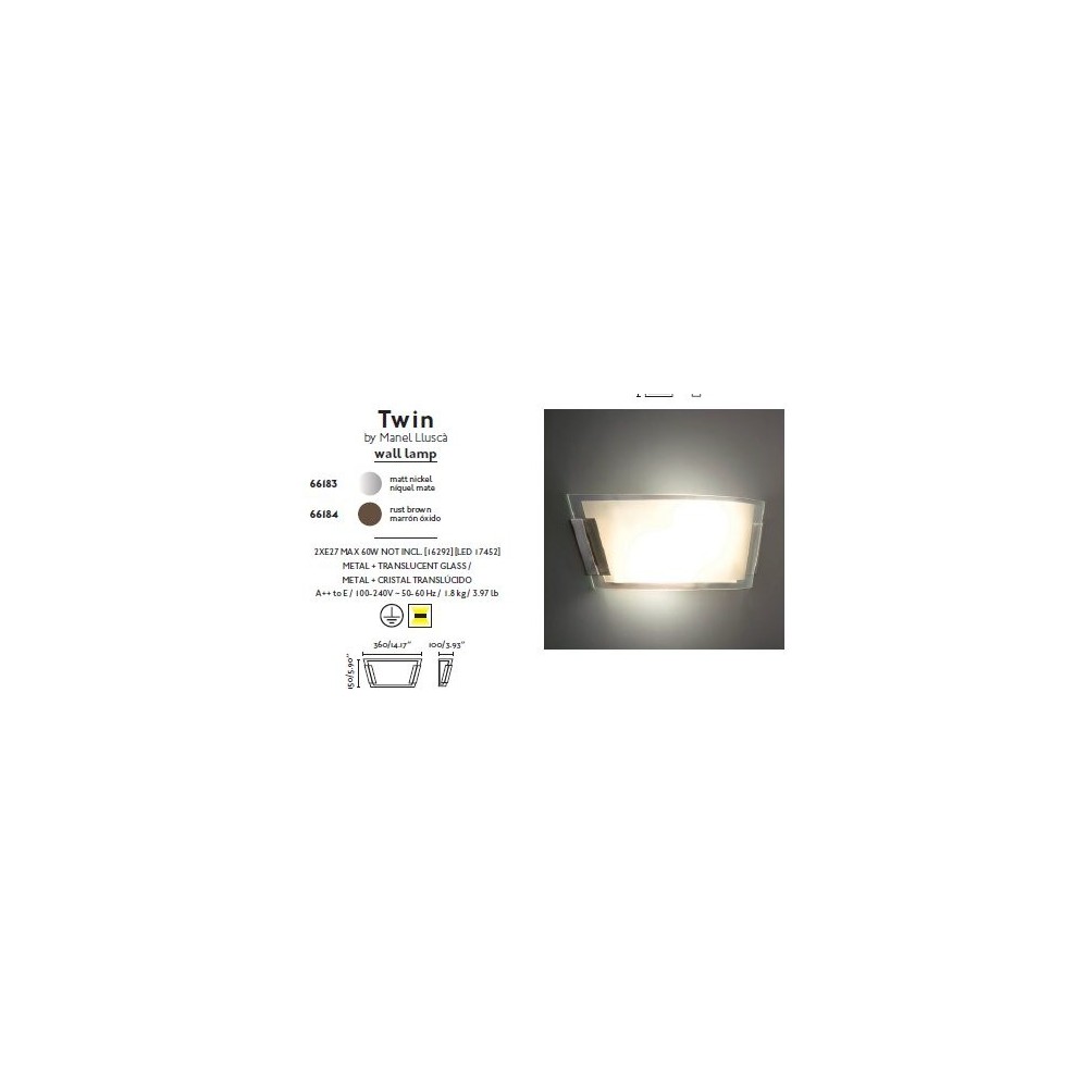 Lampe de chevet avec abat jour. FARO. Mod. SOUL 68558. H 48 cm Larg 29 cm