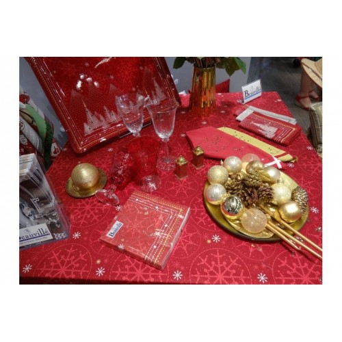 serviettes papier BEAUVILLE - CORAIL col 1 rouge 16,5 x 16,5 cm