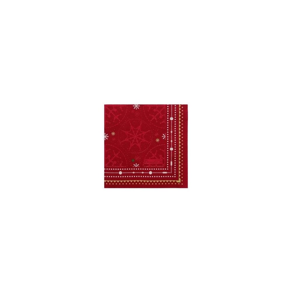 serviettes papier BEAUVILLE - CORAIL col 1 rouge 16,5 x 16,5 cm