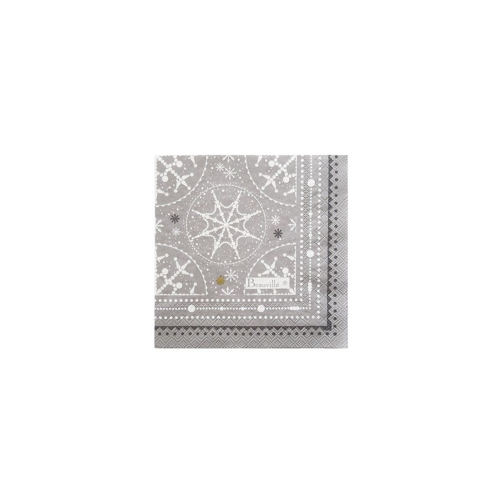 serviettes papier BEAUVILLE - CORAIL col 1 rouge 16,5 x 16,5 cm