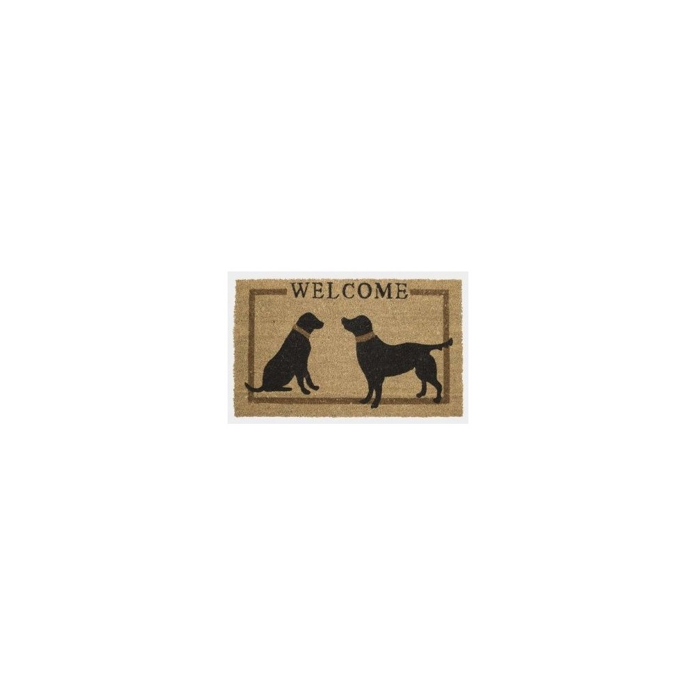 Coco mat with dogs beige-black Mars & More, 73 x 44 cm