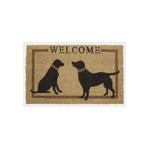 paillasson coco Mars & More, col. naturel , motif chiens, 73 x 44 cm