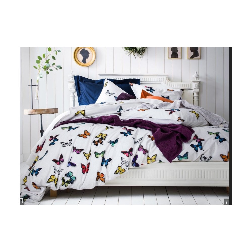 Duvet cover THAIS withe, with butterflies, 160 x 210 cm Essix