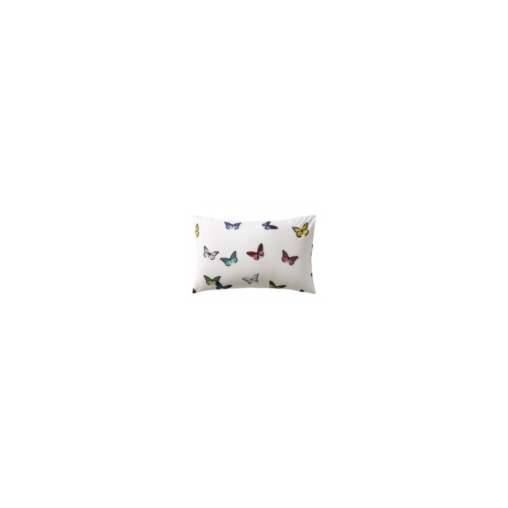 Housse de couette THAIS multi blanc motifs papillons, dim.160x210cm, Essix