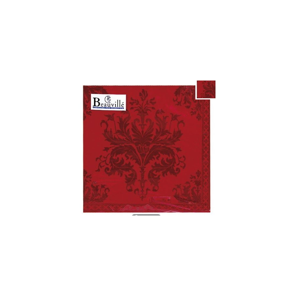 Serviettes en papier Topkapi rouge 33x33 BEAUVILLE