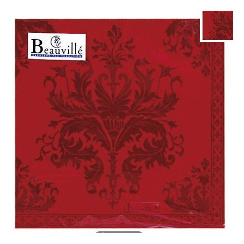 Serviettes en papier Topkapi rouge 33x33 BEAUVILLE