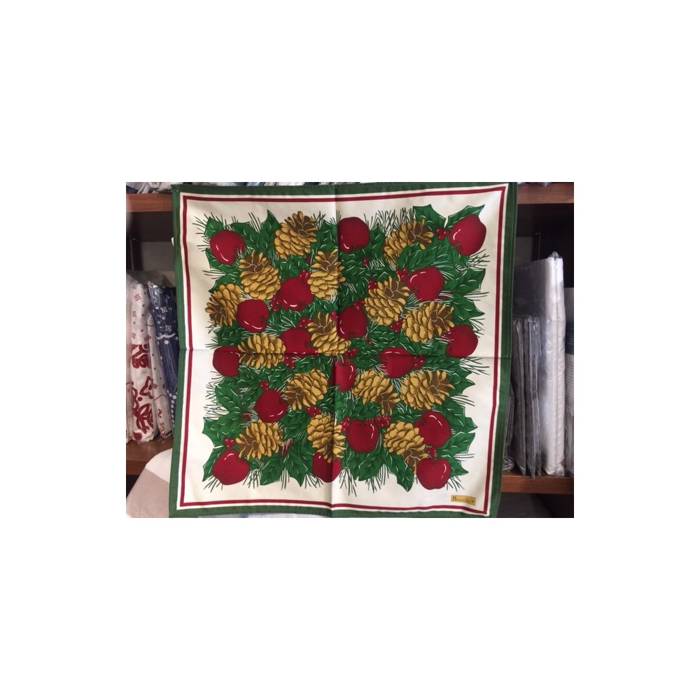 serviette BEAUVILLE - Réveillon fond crème 52 x52 cm