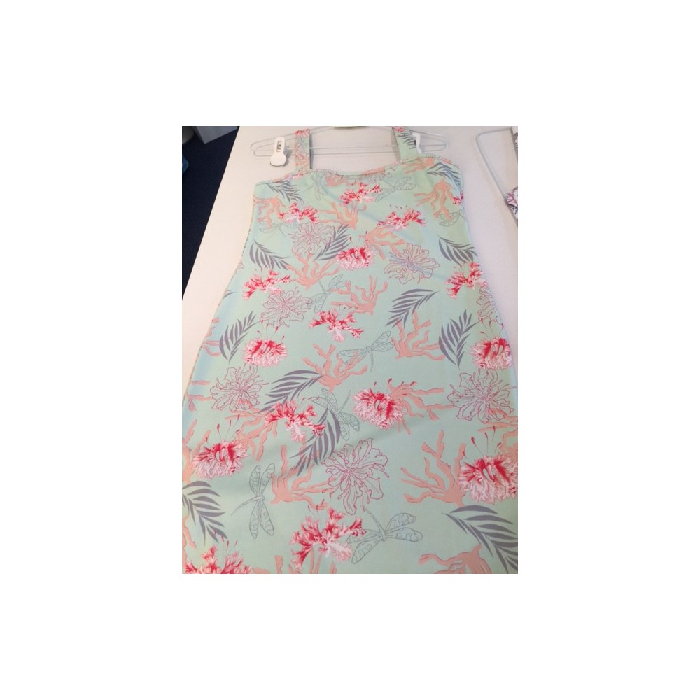 Dress APPOLINE rainbow turquoise-white, Manuel Canovas