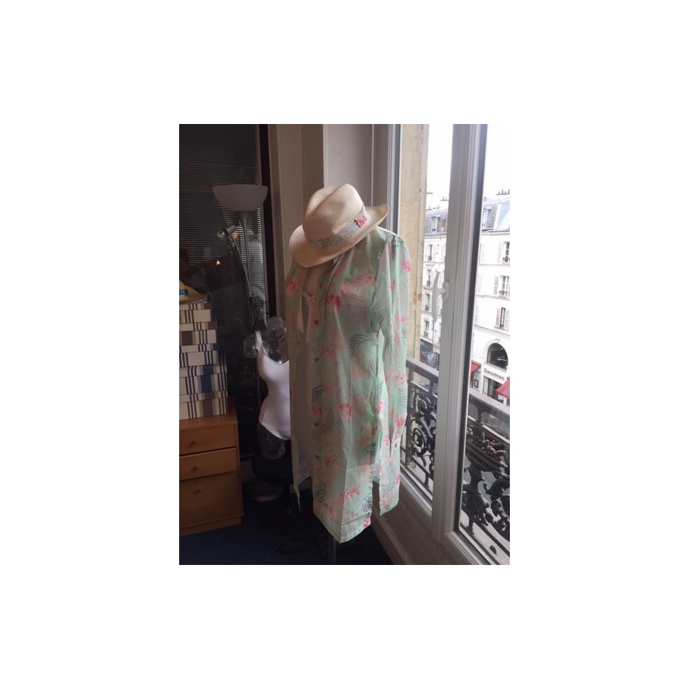 Dress APPOLINE rainbow turquoise-white, Manuel Canovas