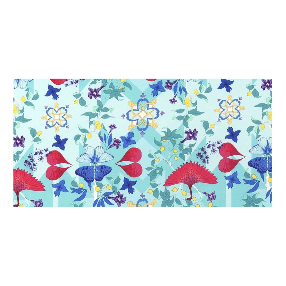 Bikini JOYCE Olive T2 (36) bleu turquoise, motifs rouges et jaunes Manuel Canovas