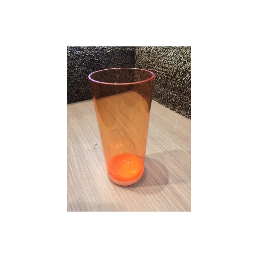 Set de 6 verres à eau en plastic, col. orange, haut. 17 cm,. Aulica