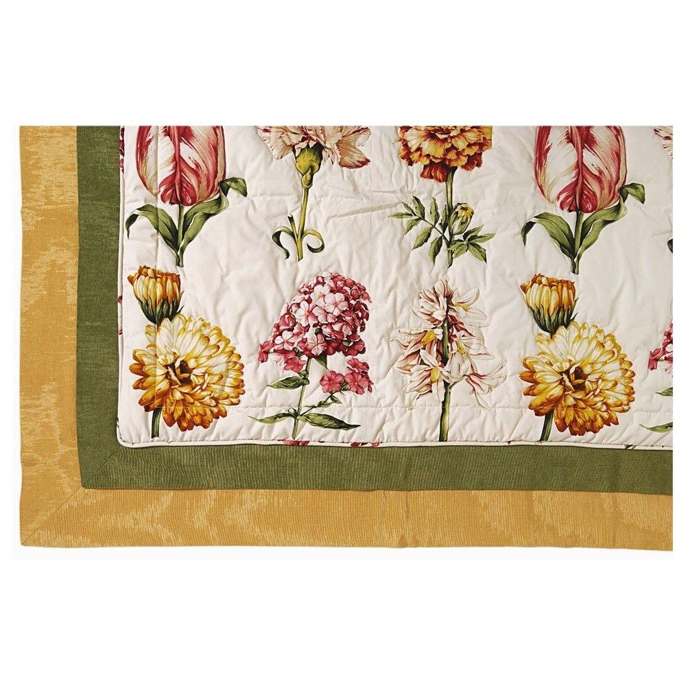 Jeté piqué matelassé Fayence col.vert/jaune/rose 160x140cm P.FREY