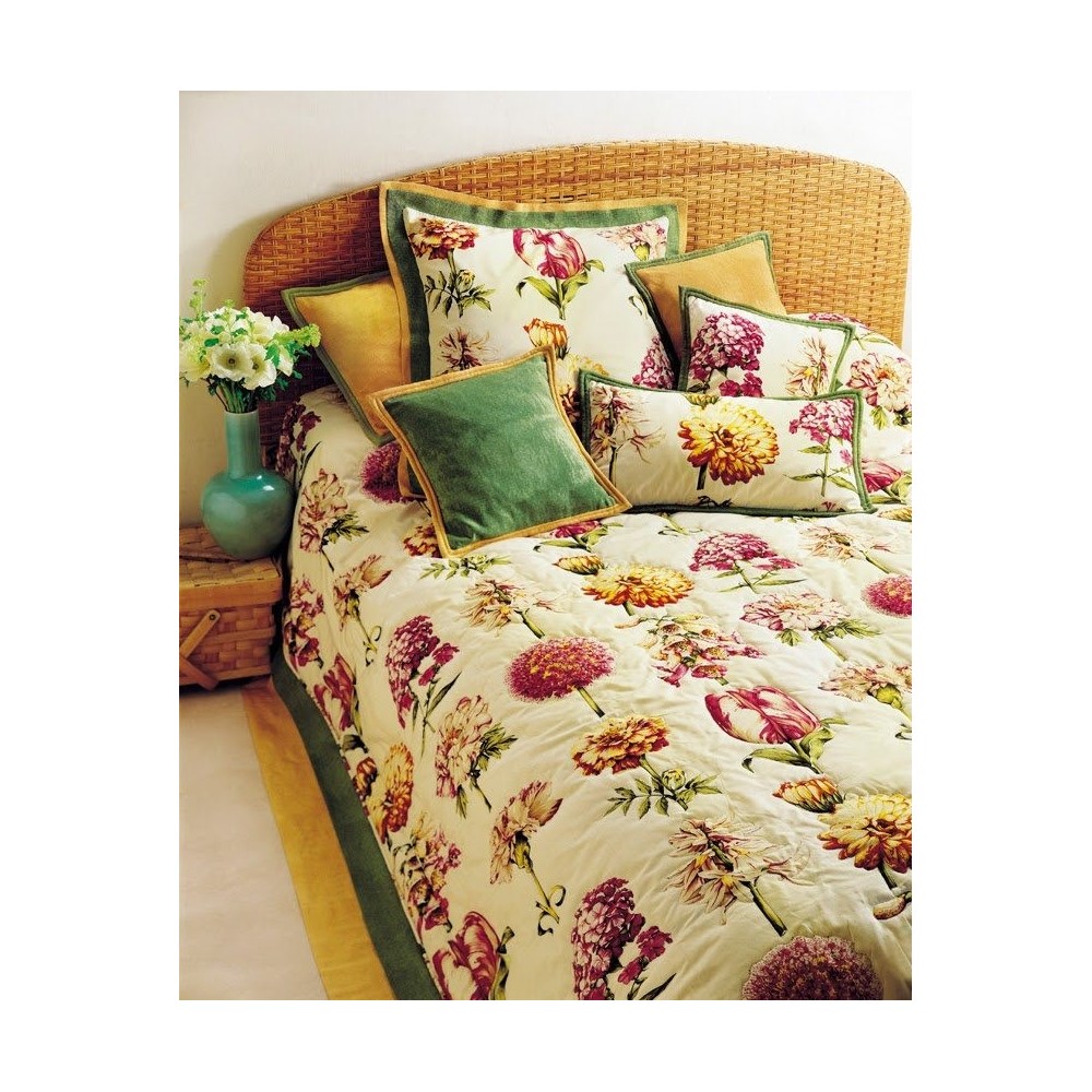 Jeté piqué matelassé Fayence col.vert/jaune/rase 160x140cm P.FREY