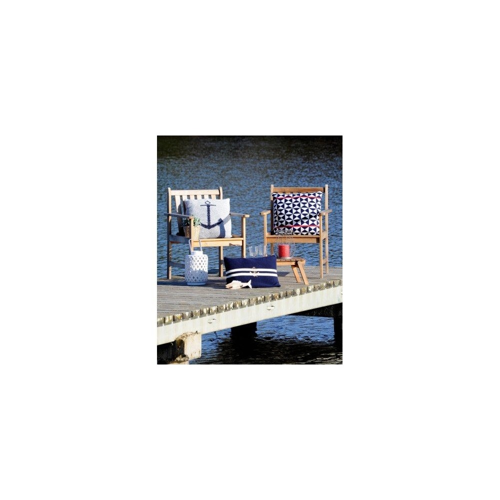 cushion HORCIERES with ibex grey-beige, 45 x 45 cm Indigo Diffusion