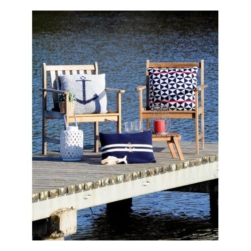 cushion HORCIERES with ibex grey-beige, 45 x 45 cm Indigo Diffusion