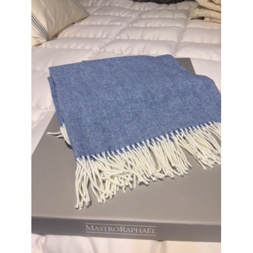 Plaid CASPER SPINATO col. azzuro mediterraneo 8, dim.130x170cm, Mastro Raphaël