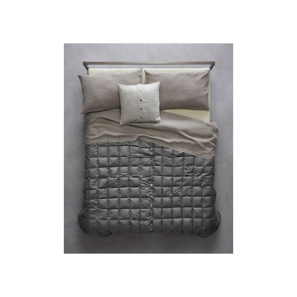 Duvet SOCIETY  BOW - housse 100% nylon - intérieur 100% duvet d'oie, 140 x 250 cm col 5 anthracite