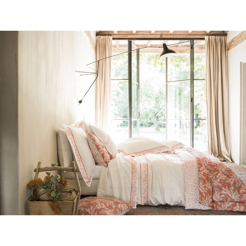 TAIE d'oreiller Zanzibar corail 50 x 75 cm, Alexandre Turpault