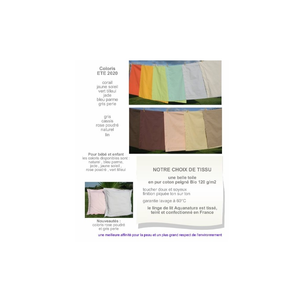 Linge de lit 100% coton biologique