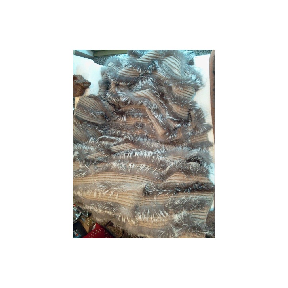 Plaid cashmere et renard 170x150 CLAUDIA BARBARI