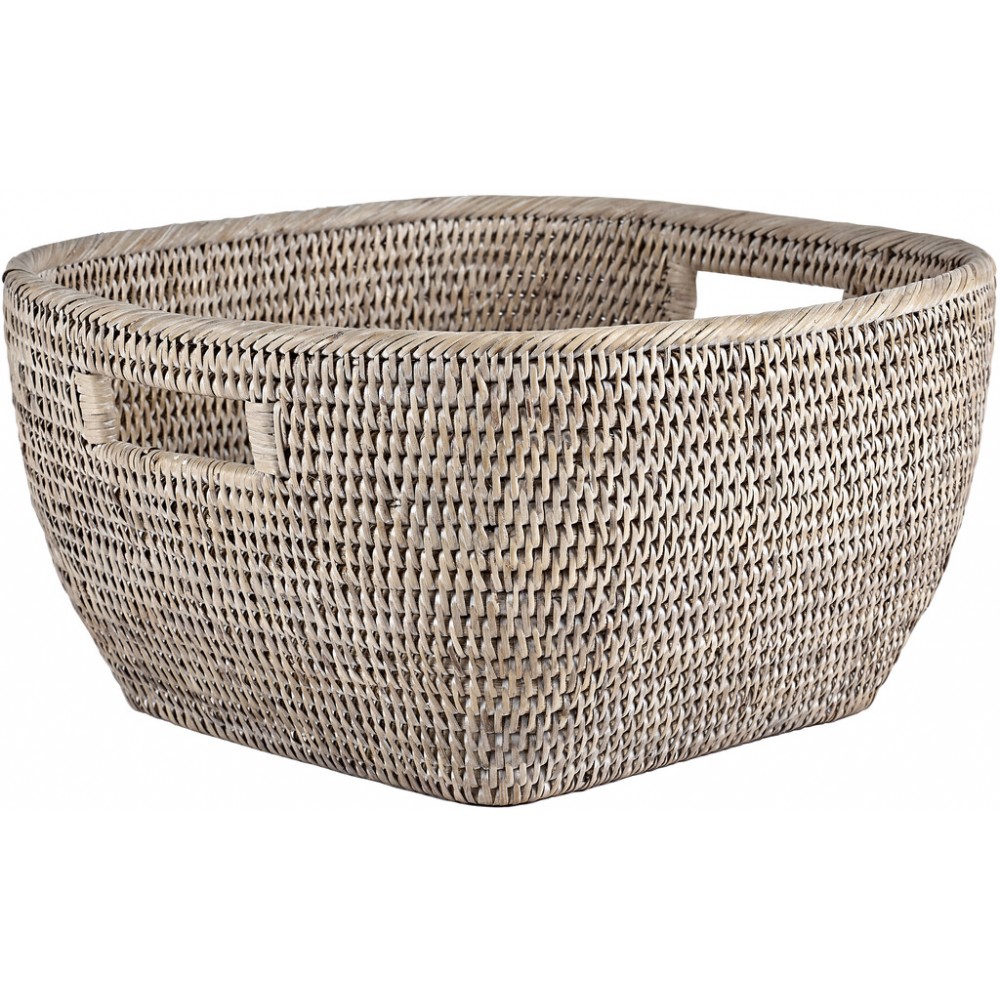 Ashcroft Soft Square Basket - 33x33cm - Silver Reed