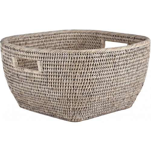 Ashcroft Soft Square Basket - 33x33cm - Silver Reed