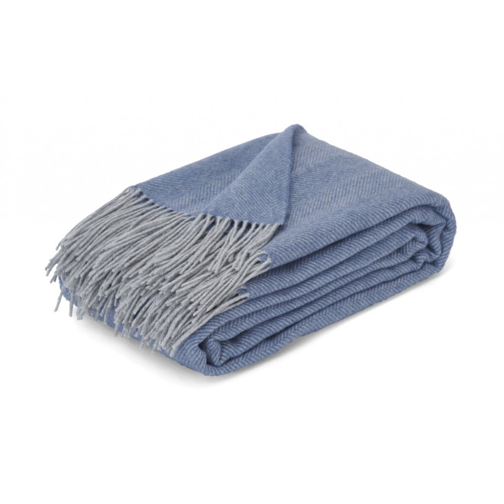 Westmeath Herringbone Throw - Denim