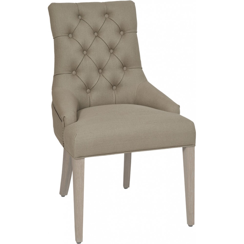 Henley Dining Chair - Archie Misty Grey - Pale Oak