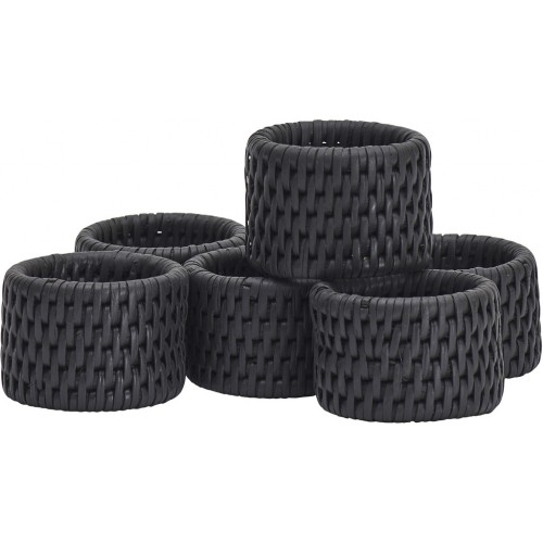 Ashcroft Round Napkin Rings - Charcoal - Set of 6