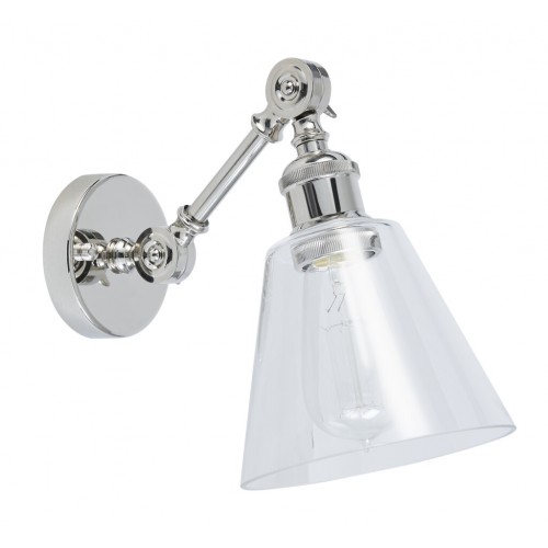 Keats Wall Light Single Arm - Glass shade - Small