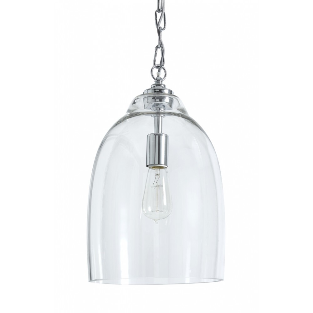 Shaftesbury Chrome Glass Pendant - Small