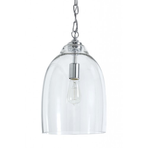 Shaftesbury Chrome Glass Pendant - Small
