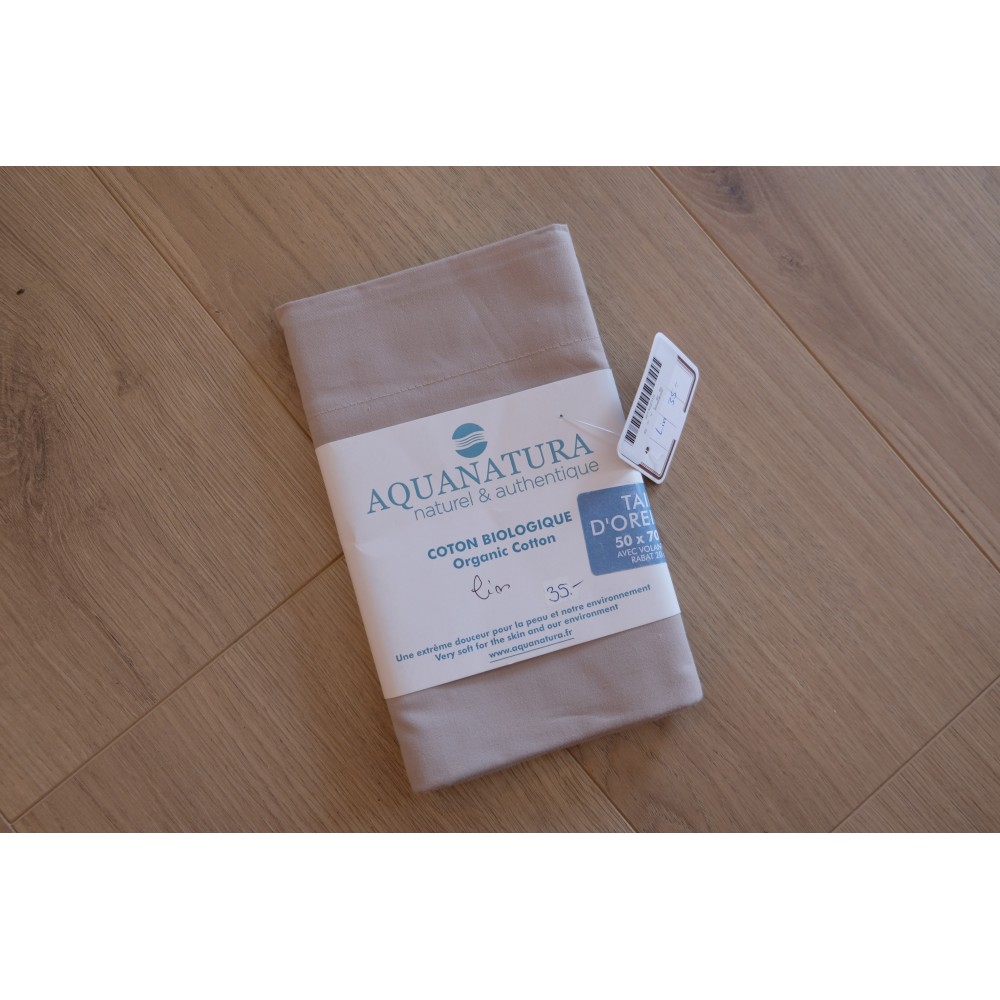 Taie d'oreiller Aquanatura coton biologique 50x70 LIN