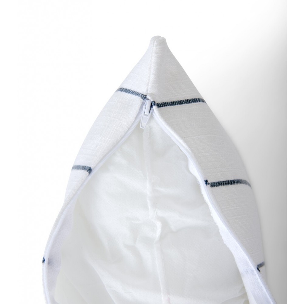 Evie Pin Stripe Outdoor Cushion 45x45cm - Flax Blue