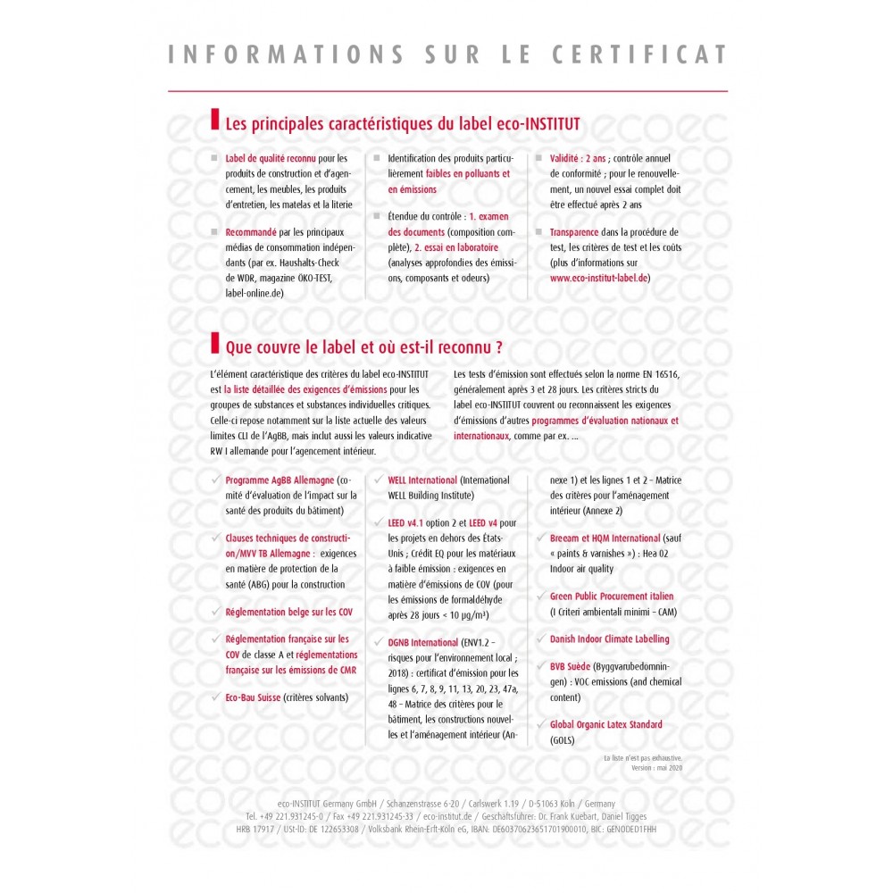 Informations en français