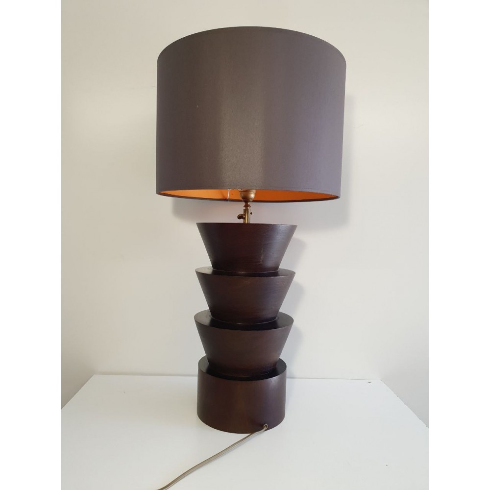 Lampe Bellino pied et abat-jour col.brun