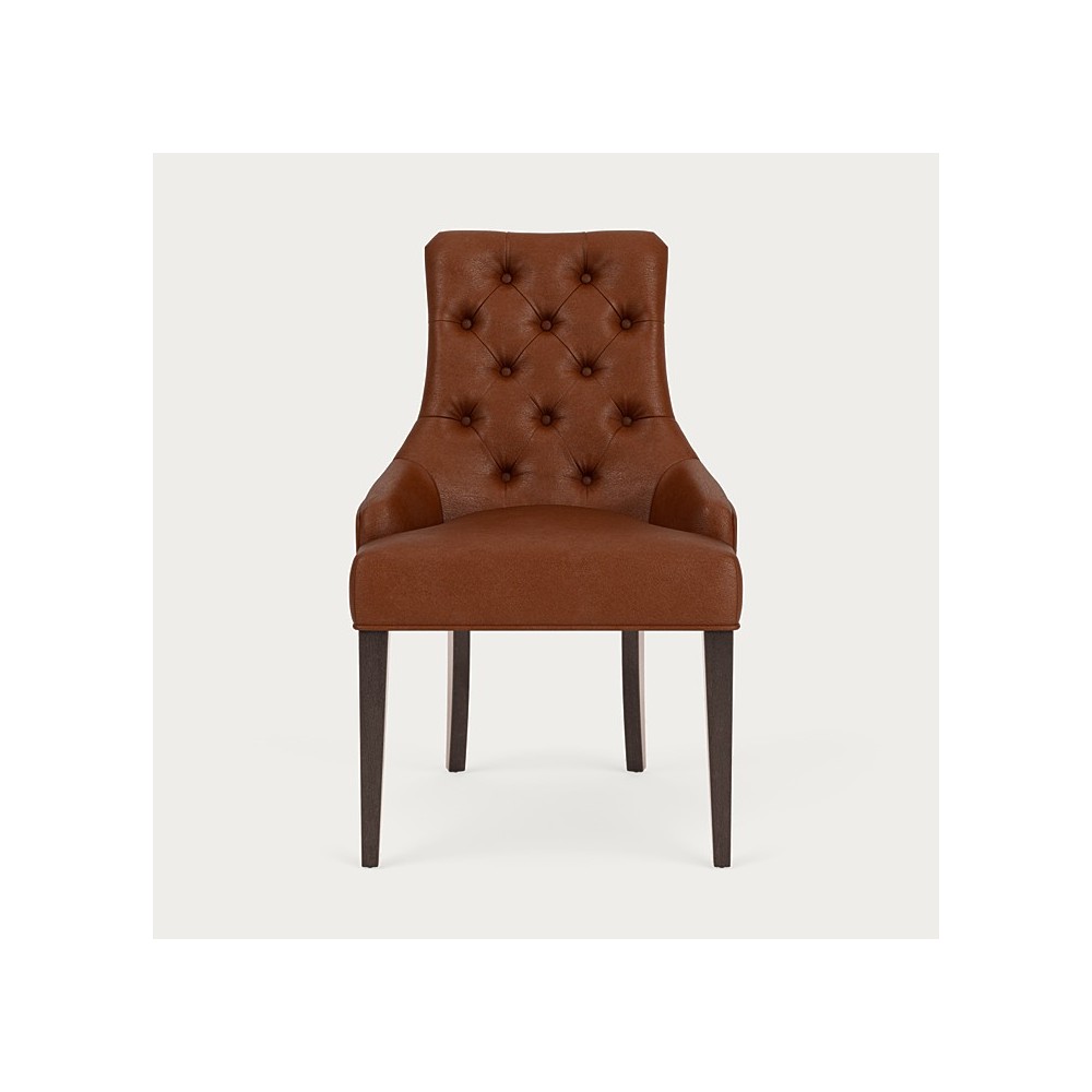 Henley Dining Chair st James Saddle Black Oak Legs