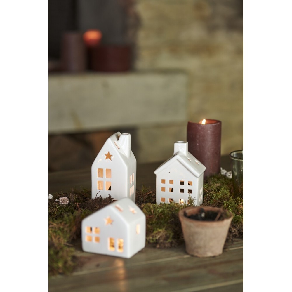 Castleton Ceramic House Tealight Holder - Small