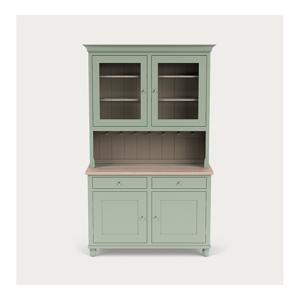 Suffolk 4ft Glazed Dresser - Sage