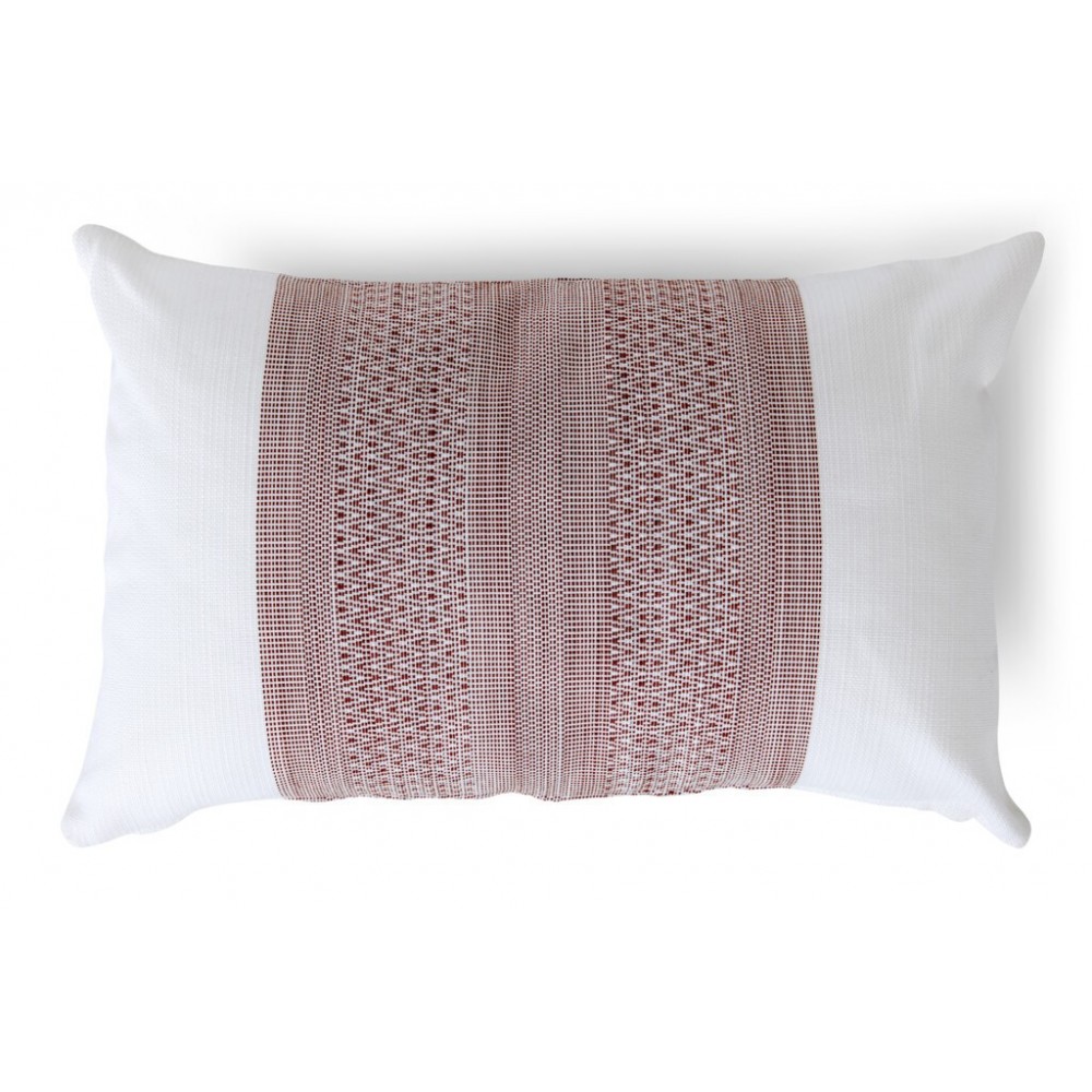 Evie Geometric Outdoor Cushion Cover 35x55cm - Burnt Sienna