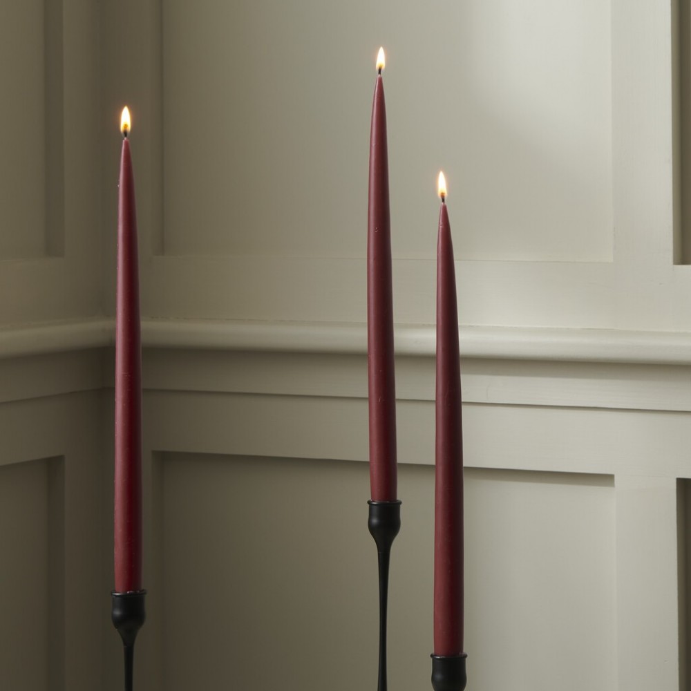 Nightingale Tapered Candles - Cranberry - Pack of 4