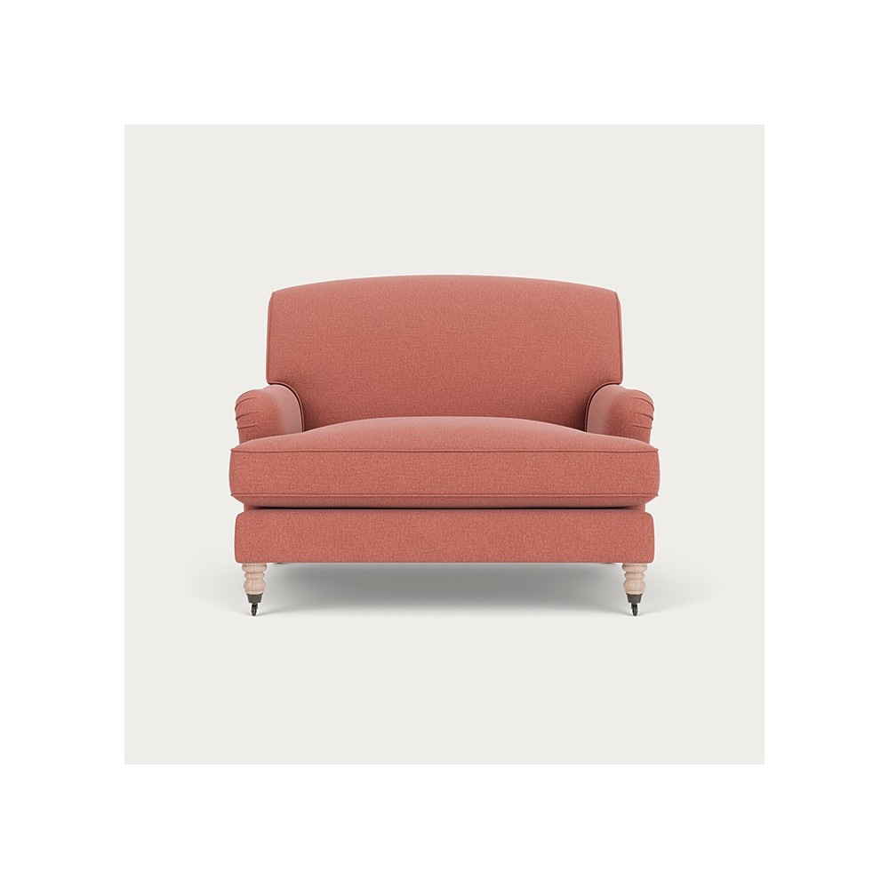 Olivia Loveseat - Linara Rhubarb - Pale Oak