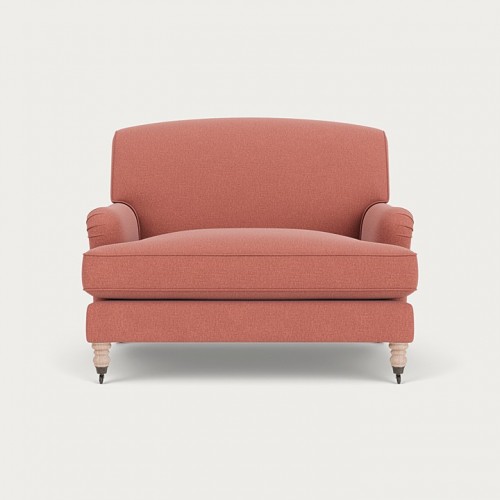 Olivia Loveseat - Linara Rhubarb - Pale Oak
